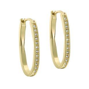 Ted Baker Yellow Gold Coloured Shivanna Crystal Shimmer Cubic Zirconia Hoop Earrings
