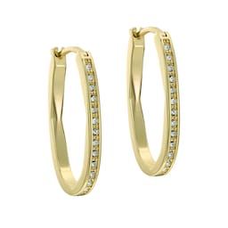 37241014 - Yellow Gold Coloured Shivanna Crystal Shimmer Cubic Zirconia Hoop Earrings