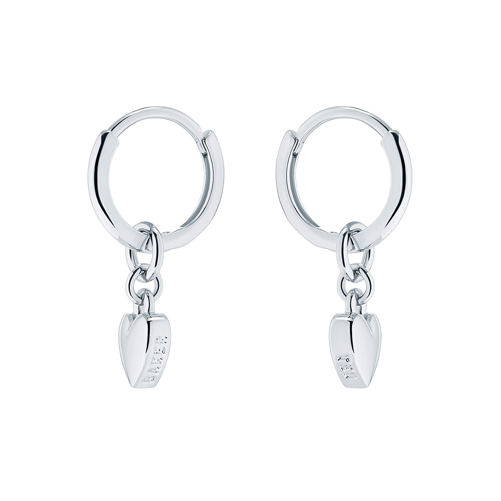 Ted Baker White Gold Coloured Harrye SweetHeart Huggie Earrings