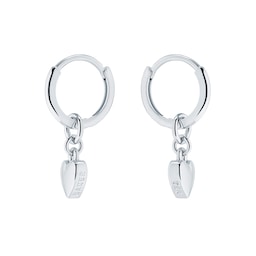 37241015 - White Gold Coloured Harrye SweetHeart Huggie Earrings