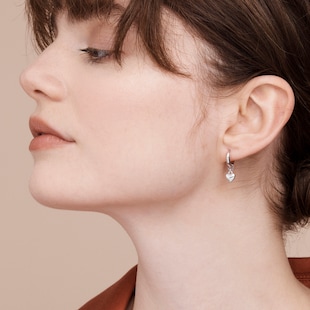 Ted Baker White Gold Coloured Harrye SweetHeart Huggie Earrings