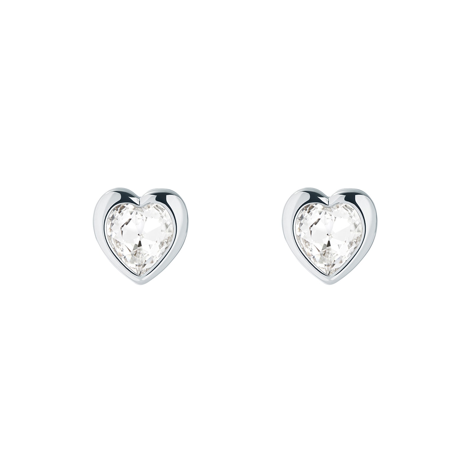 Ted Baker White Gold Coloured Han Crystal Heart Stud Earrings