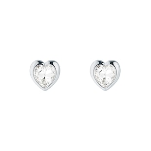 Ted Baker White Gold Coloured Han Crystal Heart Stud Earrings