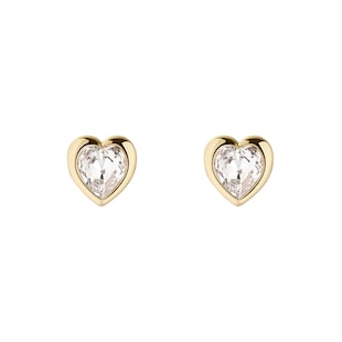 Ted Baker Yellow Gold Coloured Han Crystal Heart Stud Earrings