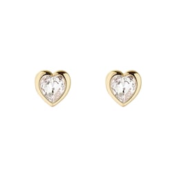 37241018 - Yellow Gold Coloured Han Crystal Heart Stud Earrings