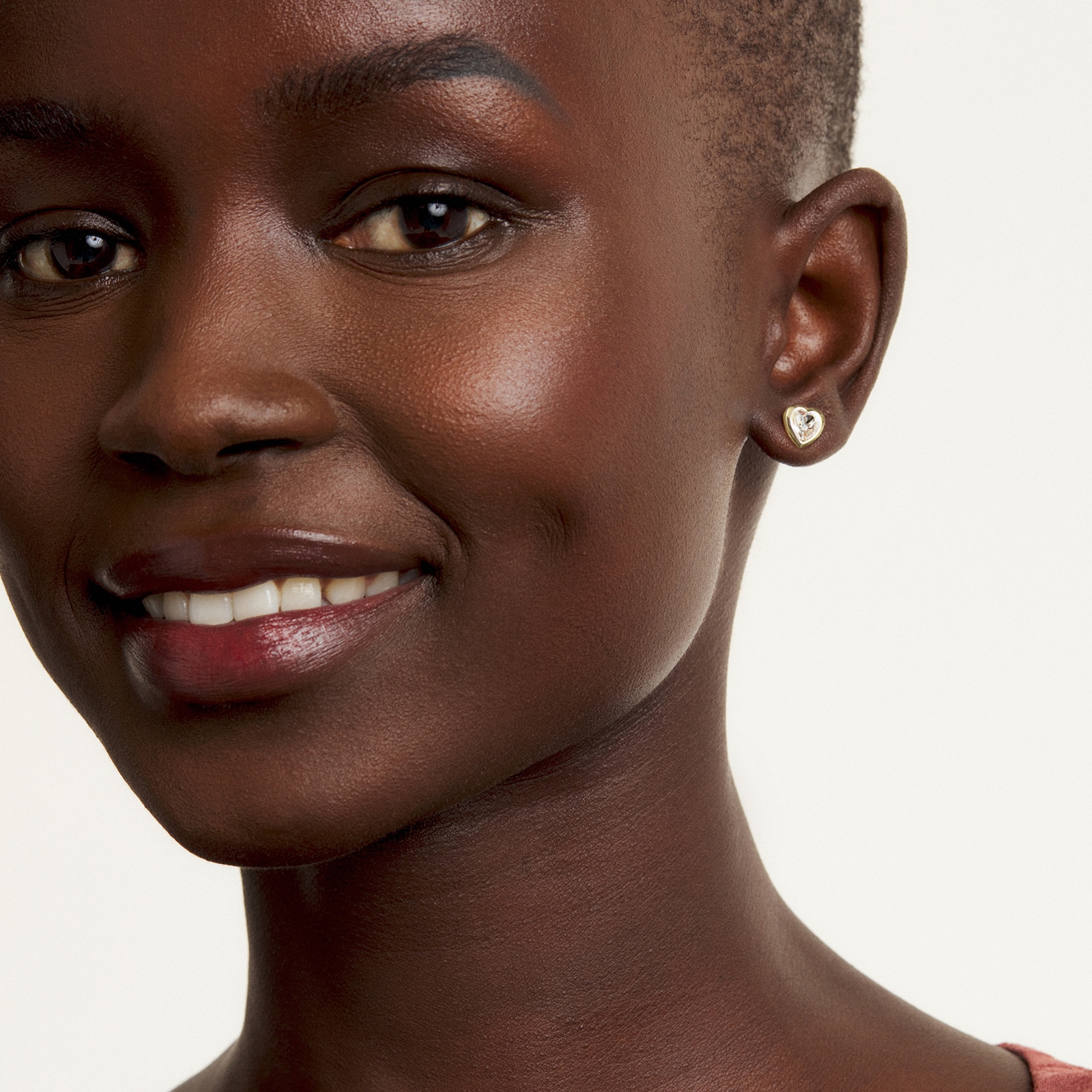 Ted Baker Yellow Gold Coloured Han Crystal Heart Stud Earrings