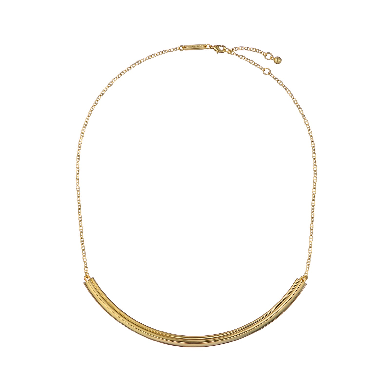 Yellow Gold Coloured Hidie Hidden Heart Bar Necklace