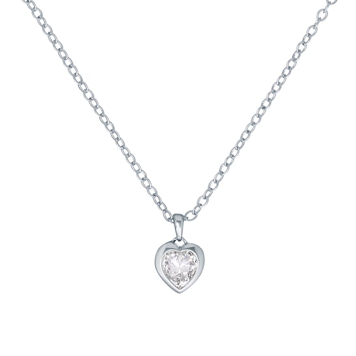 Ted Baker White Gold Coloured Hannela Crystal Heart Necklace