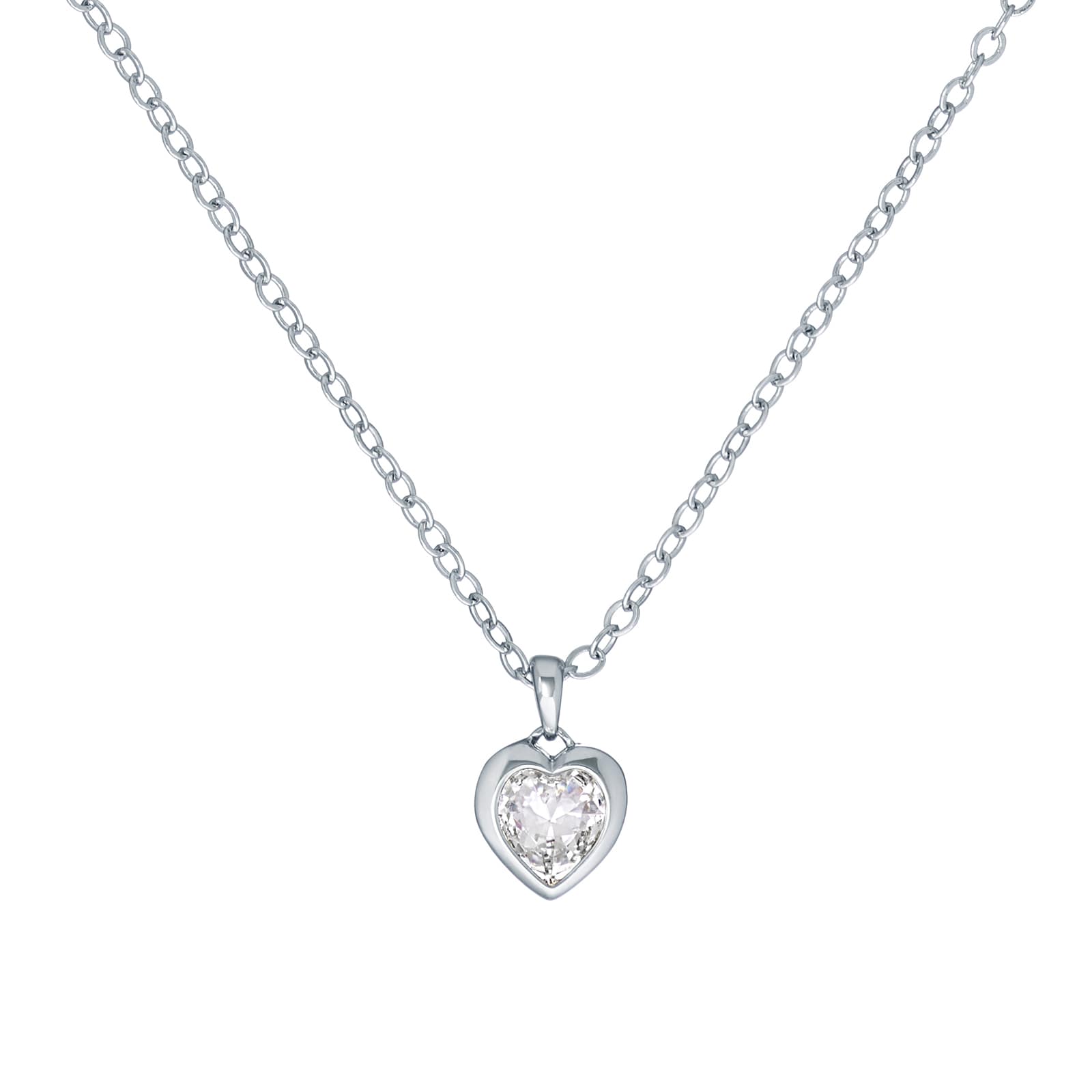 Ted Baker White Gold Coloured Hannela Crystal Heart Necklace