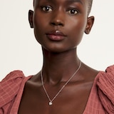 Ted Baker White Gold Coloured Hannela Crystal Heart Necklace