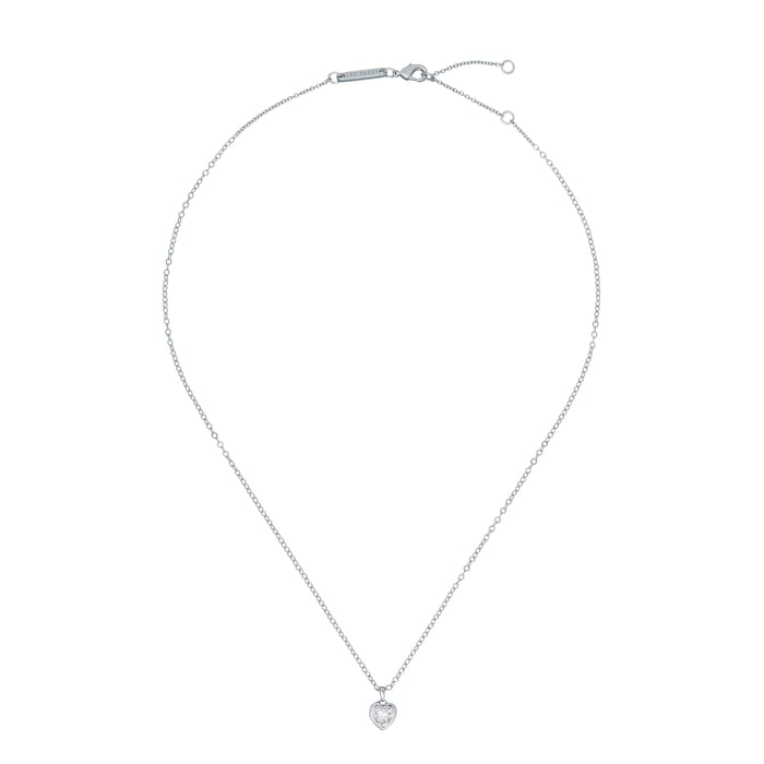 Ted Baker White Gold Coloured Hannela Crystal Heart Necklace