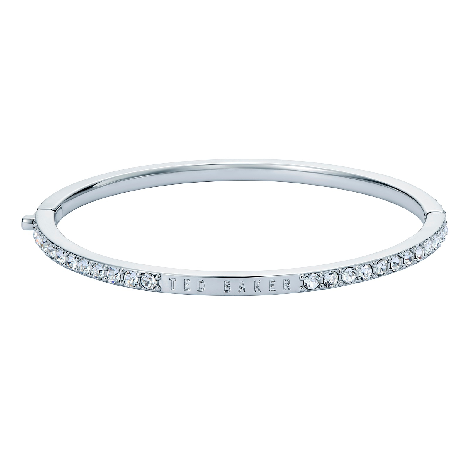 Ted Baker White Gold Coloured Claudia Classic Crystal Cubic Zirconia Bangle