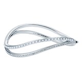 Ted Baker White Gold Coloured Wavie Jewelled Wave Cubic Zirconia Bangle