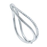 Ted Baker White Gold Coloured Wavie Jewelled Wave Cubic Zirconia Bangle