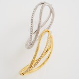 Ted Baker White Gold Coloured Wavie Jewelled Wave Cubic Zirconia Bangle