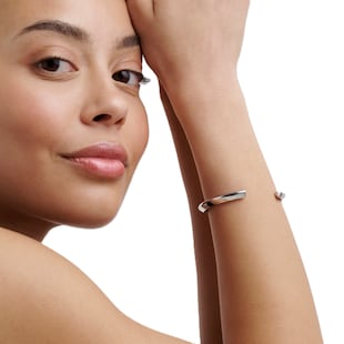 Ted Baker White Gold Coloured Hina Hidden Heart Bangle