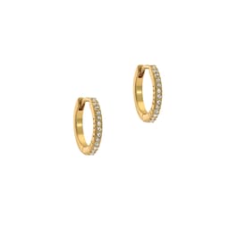 37241028 - Yellow Gold Coloured Heplie Cubic Zirconia Huggie Hoop Earrings