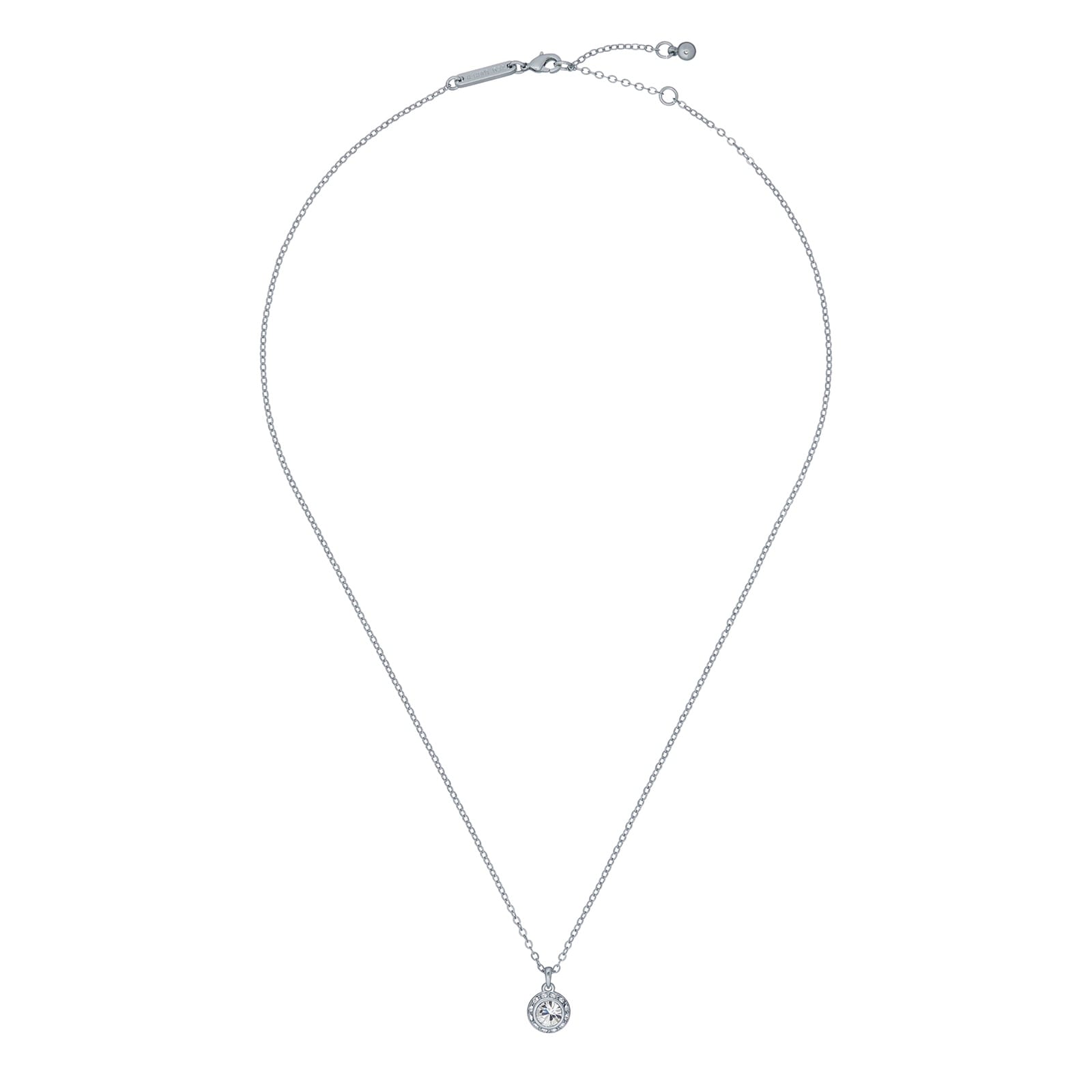 Ted Baker White Gold Coloured Soltell Cubic Zirconia Pendant Necklace