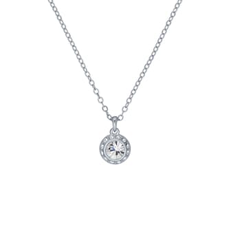 Ted Baker White Gold Coloured Soltell Cubic Zirconia Pendant Necklace