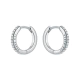 Ted Baker White Gold Coloured Heplie Cubic Zirconia Huggie Hoop Earrings