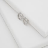 Ted Baker White Gold Coloured Heplie Cubic Zirconia Huggie Hoop Earrings