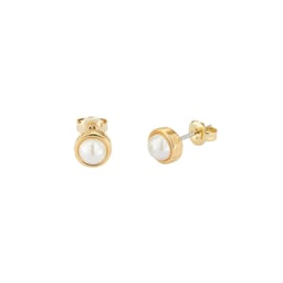 37241034 - Yellow Gold Coloured Sinaa Pearl Stud Earrings