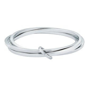Ted Baker White Gold Coloured Huulia Interlocking Link Bangle