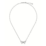 Ted Baker Silver Coloured Ribah Cubic Zirconia Bow Pendant Necklace