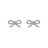 Ted Baker Silver Coloured Ribecca Cubic Zirconia Bow Stud Earrings