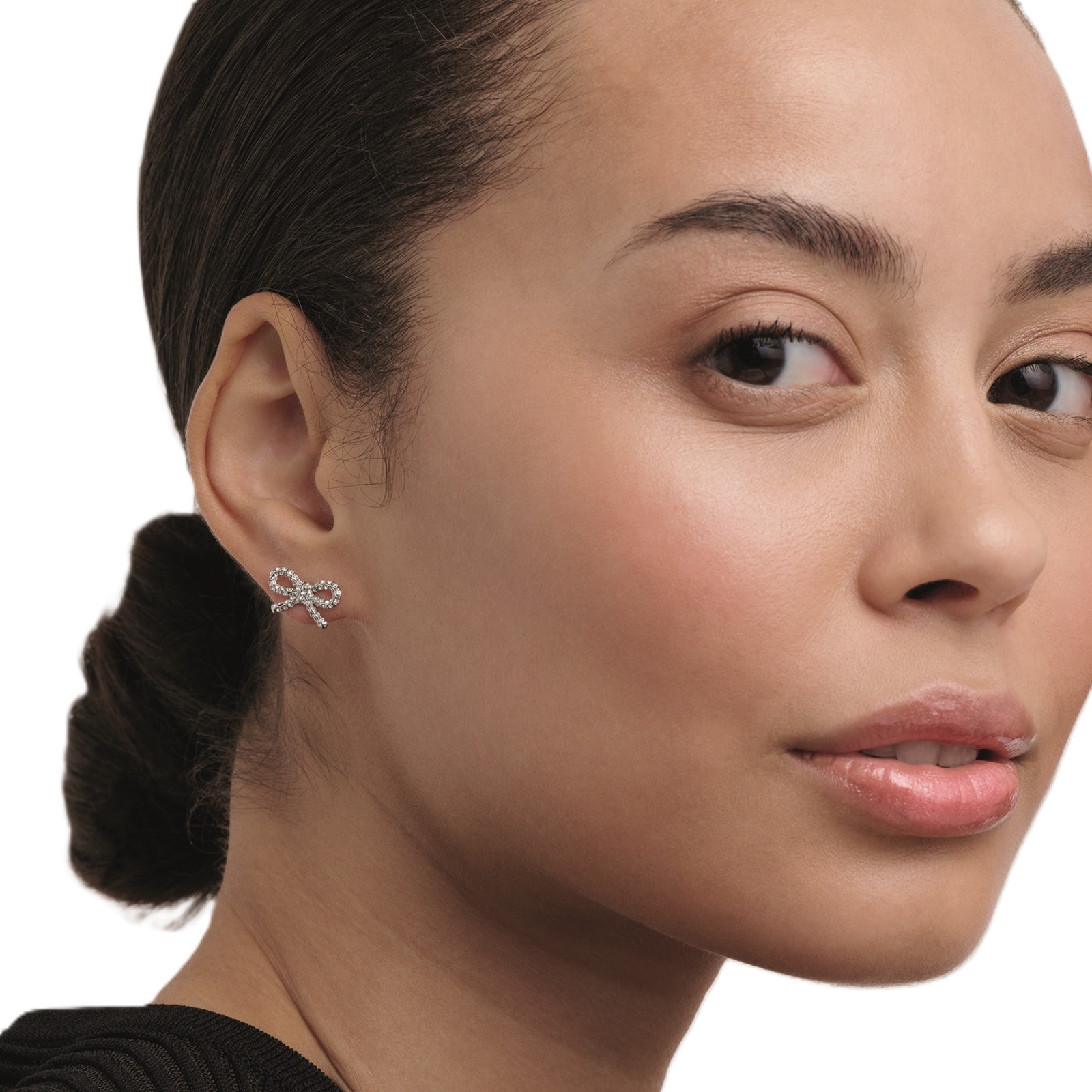 Ted Baker Silver Coloured Ribecca Cubic Zirconia Bow Stud Earrings