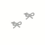 Ted Baker Silver Coloured Ribecca Cubic Zirconia Bow Stud Earrings