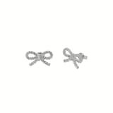 Ted Baker Silver Coloured Ribecca Cubic Zirconia Bow Stud Earrings