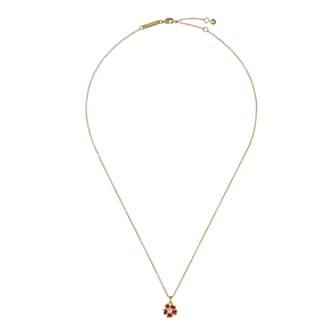 Ted Baker Yellow Gold Coloured Painted Flower Cubic Zirconia Pendant Necklace Ted Baker Yellow Gold Coloured Painted Flower Cubic Zirconia Pendant Necklace