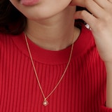 Ted Baker Yellow Gold Coloured Painted Flower Cubic Zirconia Pendant Necklace