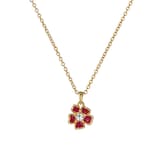 Ted Baker Yellow Gold Coloured Painted Flower Cubic Zirconia Pendant Necklace