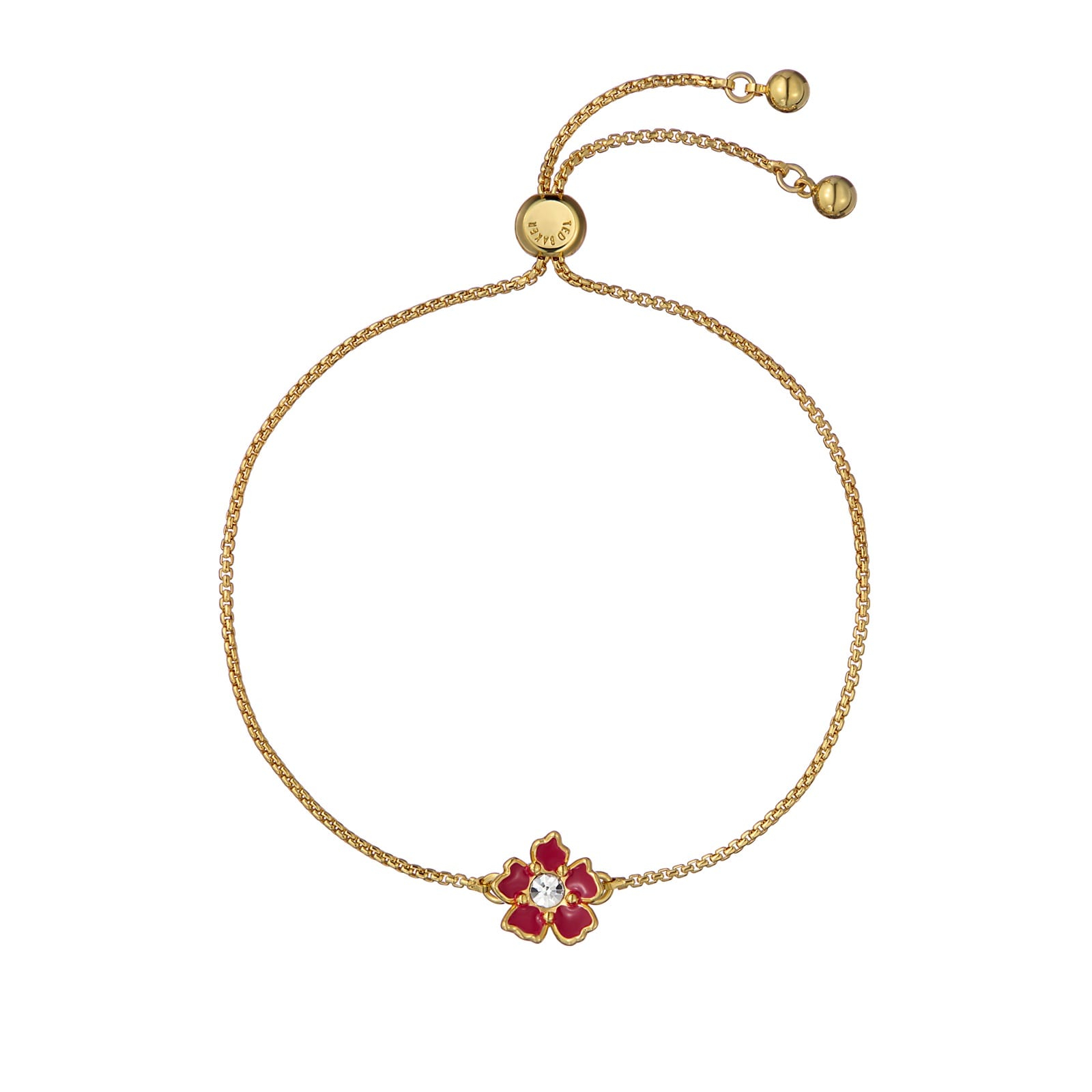 Ted Baker Yellow Gold Coloured Petial Painted Flower Cubic Zirconia Bracelet
