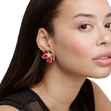 Ted Baker Yellow Gold Coloured Petinna Painted Flower Cubic Zirconia Stud Earrings