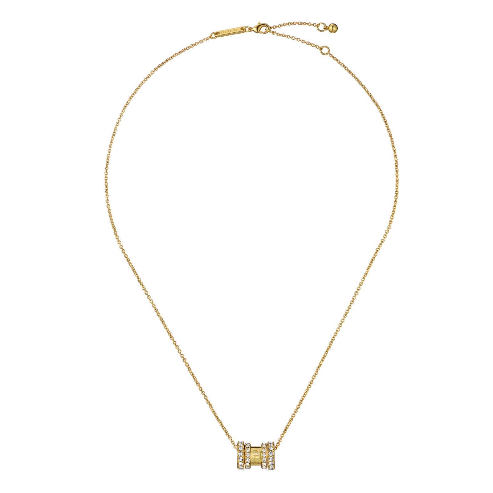 Ted Baker Yellow Gold Coloured Romie Crystal Roll Pendant Necklace Ted Baker Yellow Gold Coloured Romie Crystal Roll Pendant Necklace