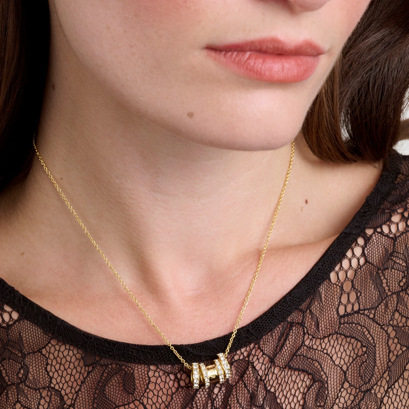 Ted Baker Yellow Gold Coloured Romie Crystal Roll Pendant Necklace Ted Baker Yellow Gold Coloured Romie Crystal Roll Pendant Necklace