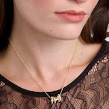 Ted Baker Yellow Gold Coloured Romie Crystal Roll Pendant Necklace