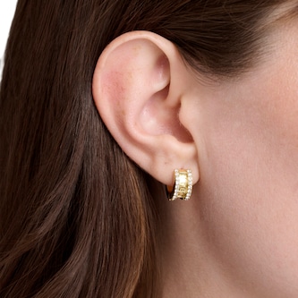 Ted Baker Yellow Gold Coloured Rosy Crystal Roll Huggie Hoop Earrings Ted Baker Yellow Gold Coloured Rosy Crystal Roll Huggie Hoop Earrings