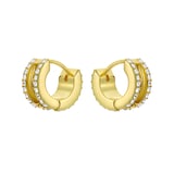 Ted Baker Yellow Gold Coloured Rosy Crystal Roll Huggie Hoop Earrings