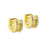 Ted Baker Yellow Gold Coloured Rosy Crystal Roll Huggie Hoop Earrings