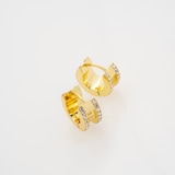 Ted Baker Yellow Gold Coloured Rosy Crystal Roll Huggie Hoop Earrings