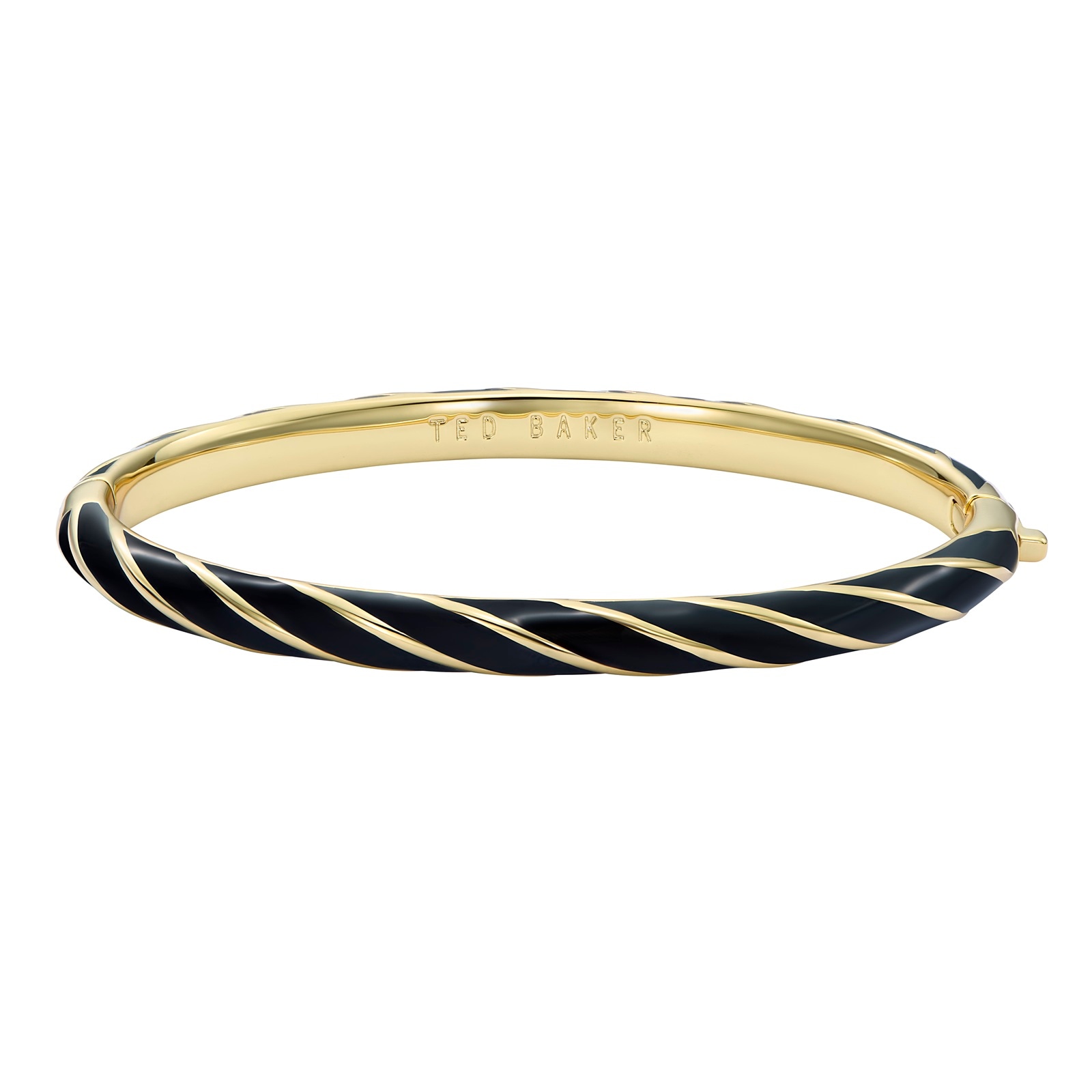 Ted Baker Yellow Gold Coloured Trinity Twist Black Enamel Bangle Ted Baker Yellow Gold Coloured Trinity Twist Black Enamel Bangle