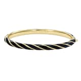 Ted Baker Yellow Gold Coloured Trinity Twist Black Enamel Bangle