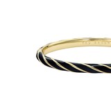Ted Baker Yellow Gold Coloured Trinity Twist Black Enamel Bangle