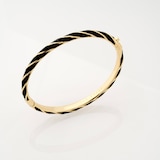 Ted Baker Yellow Gold Coloured Trinity Twist Black Enamel Bangle