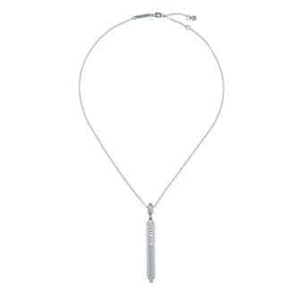 Ted Baker White Gold Coloured Devina Deco Groove Pendant Necklace