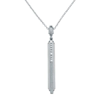 Ted Baker White Gold Coloured Devina Deco Groove Pendant Necklace